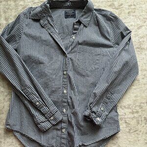 Abercrombie Black Plaid Button-Down – Size M | Workwear Staple 🖤